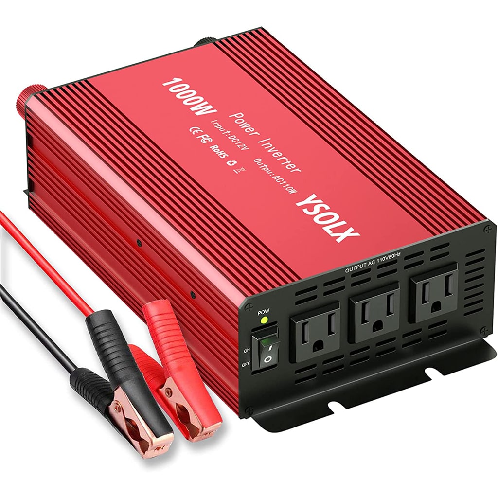 YSOLX power inverter product shot showing the unit and its AC outlets
