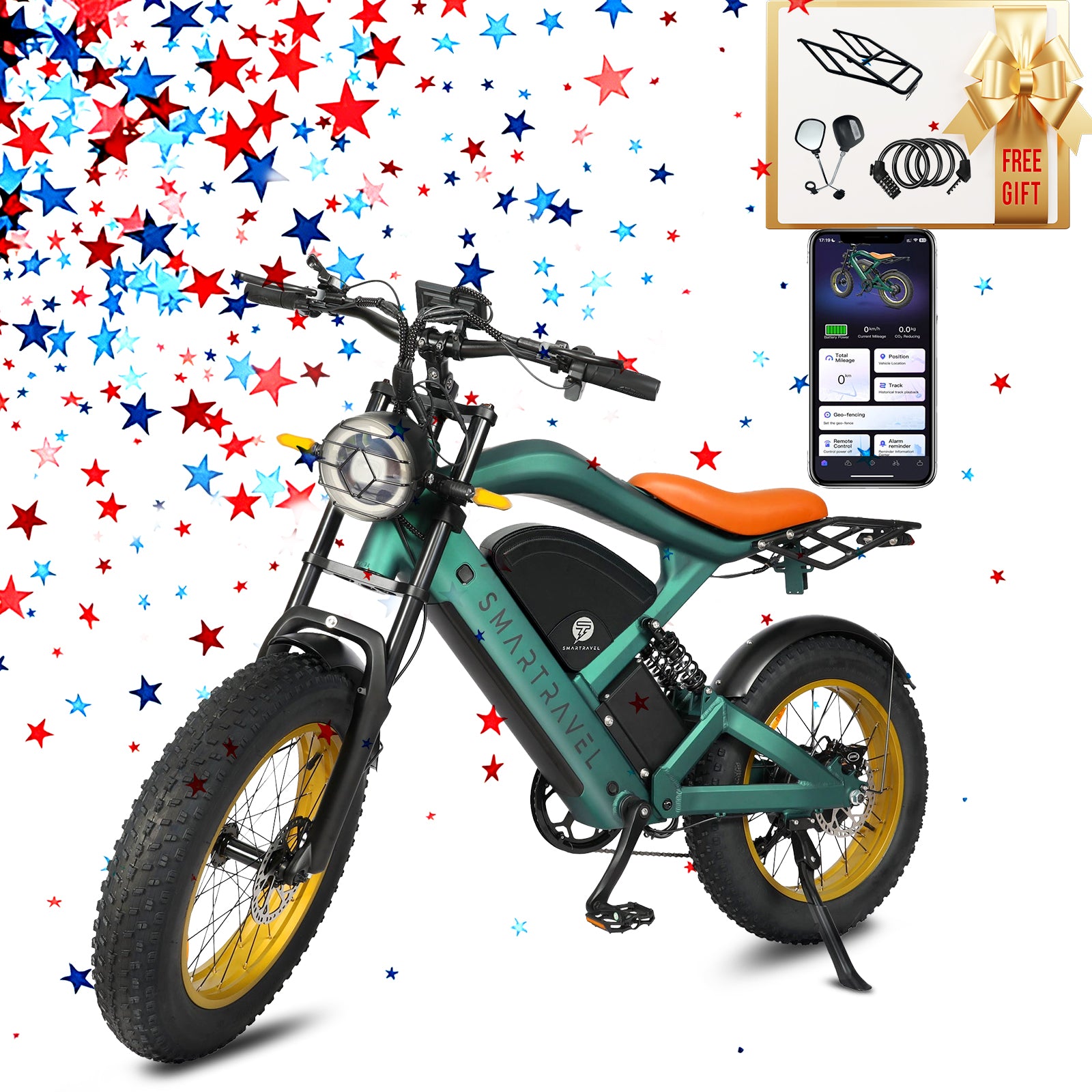 Smartravel Raptor ST202 electric bike in hunter green