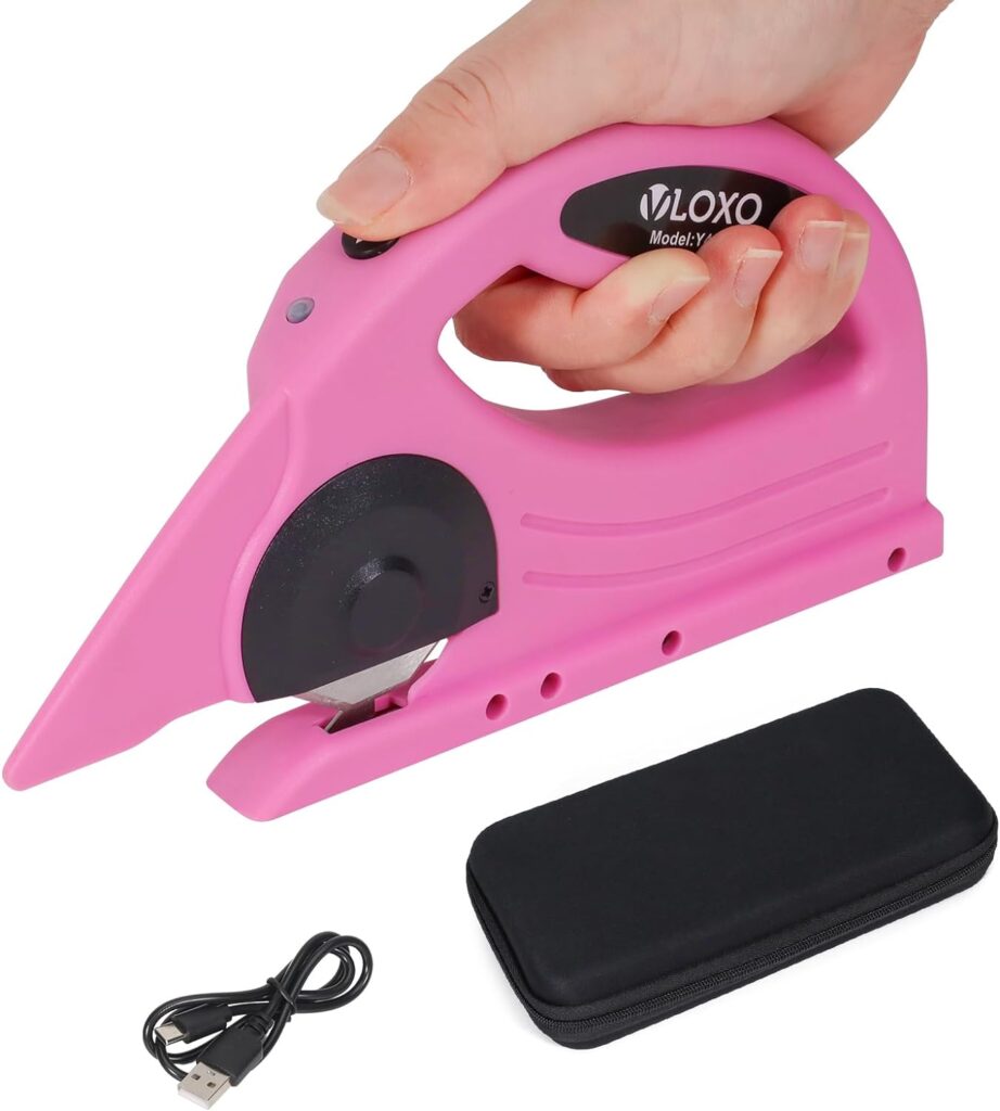 VLOXO cordless electric rotary scissors on a work surface