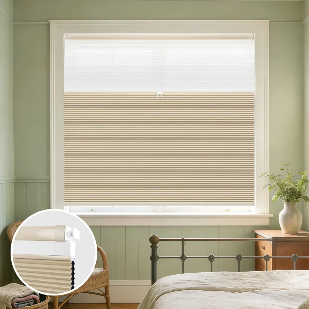 inCustom Cordless No-Drill Day and Night Cellular Shade in the Double Arc style