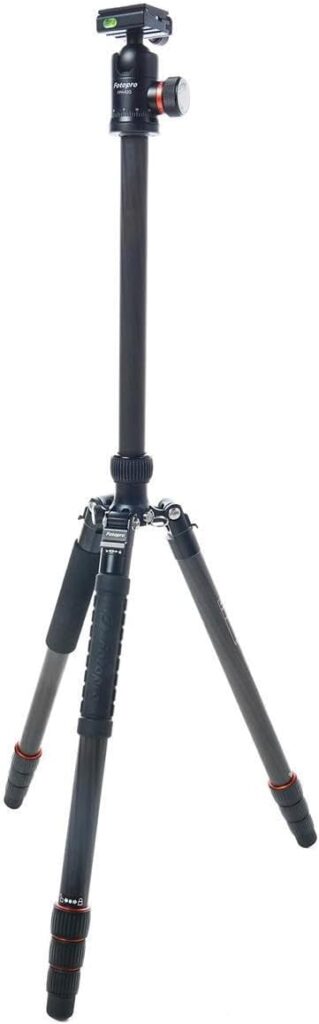 Fotopro X-Go Max tripod folded down with its carrying bag