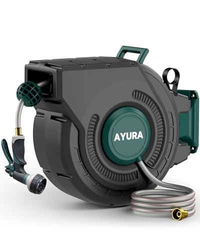 AYURA Retractable Garden Hose Reel, wall-mounted