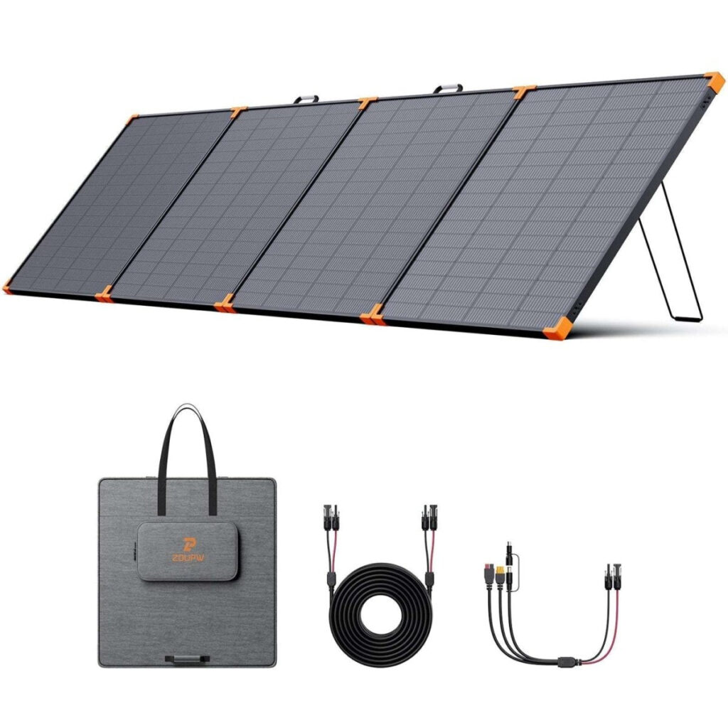 ZOUPW 450W N-Type 16BB portable foldable solar panel unfolded outdoors
