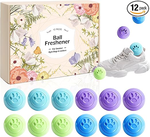 SCENTORINI Shoe Deodorizer Balls, 12 Pack Sneaker Deodorizer Balls