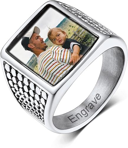 Custom4U picture signet ring for men Amazon product listing image