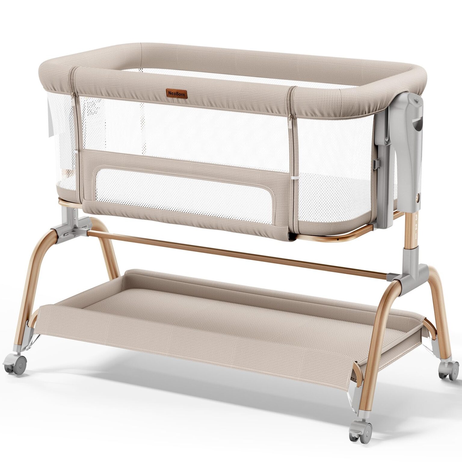NeoBorn 3-in-1 Baby Bassinet with mesh sides