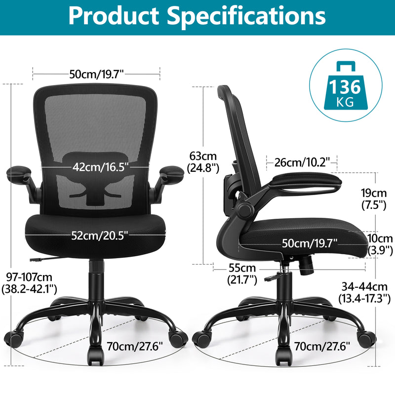 FelixKing ergonomic mesh office chair side profile