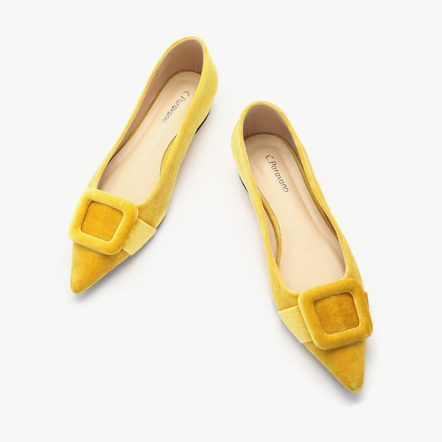 C.Paravano Aida Velvet Flats Review: What 46 Real Buyers Are Saying C.Paravano Aida square buckle velvet flats, the brand's best-selling style