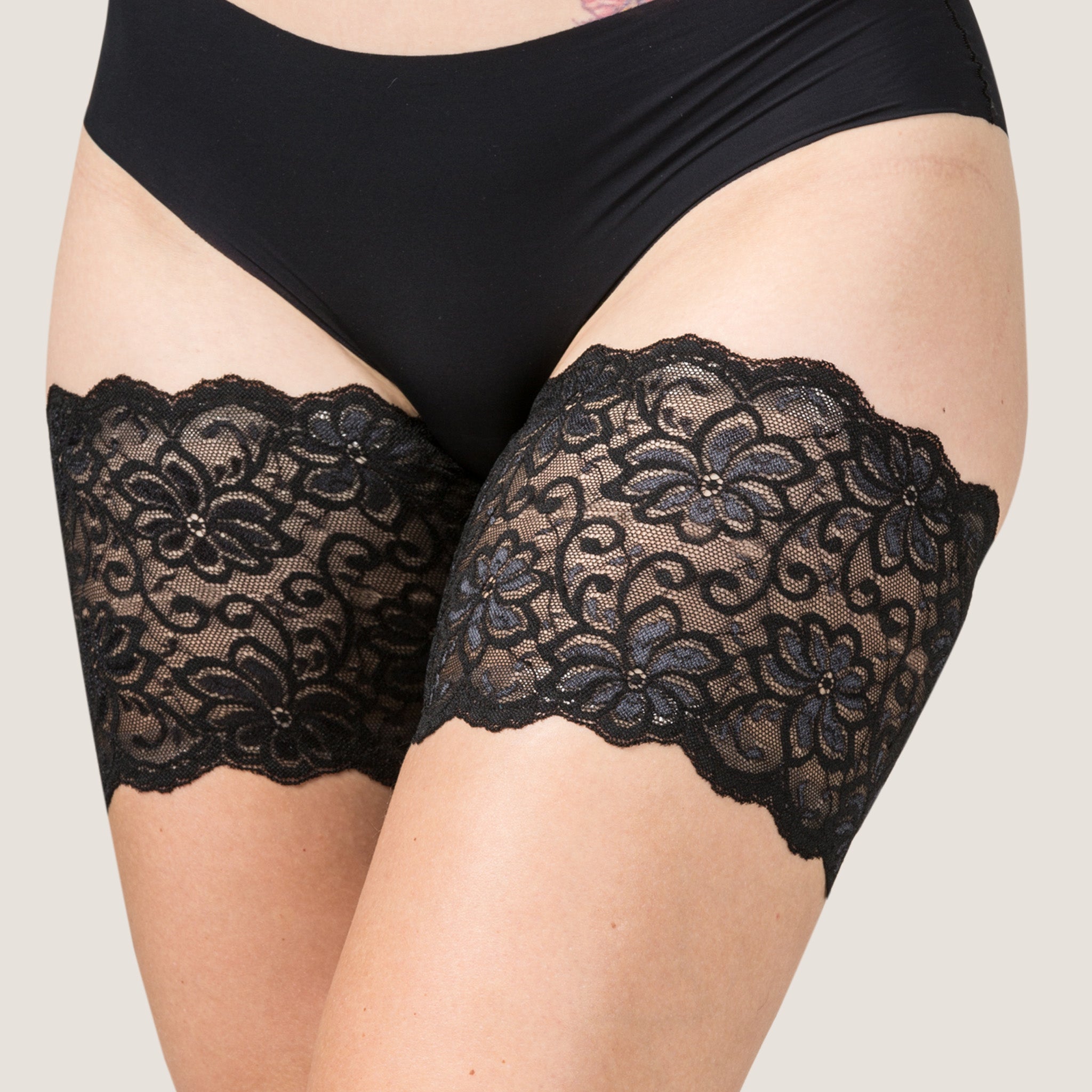 Bandelettes Dolce Lace thigh bands in black, product photo