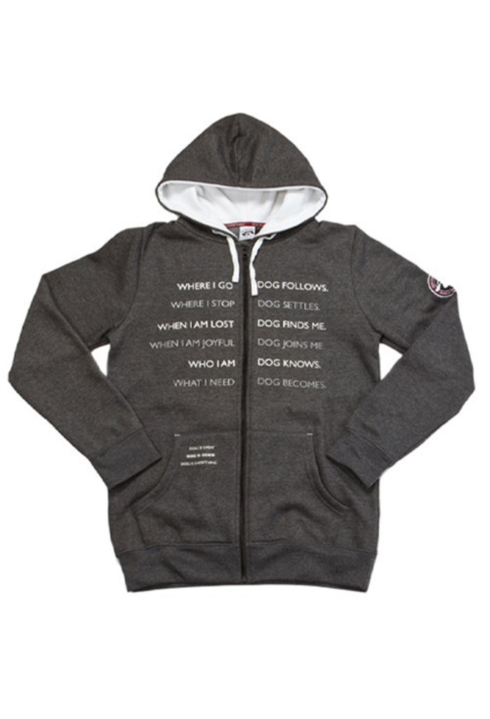 Dog Is Good Zip Hoodie Dog Codependent in charcoal grey