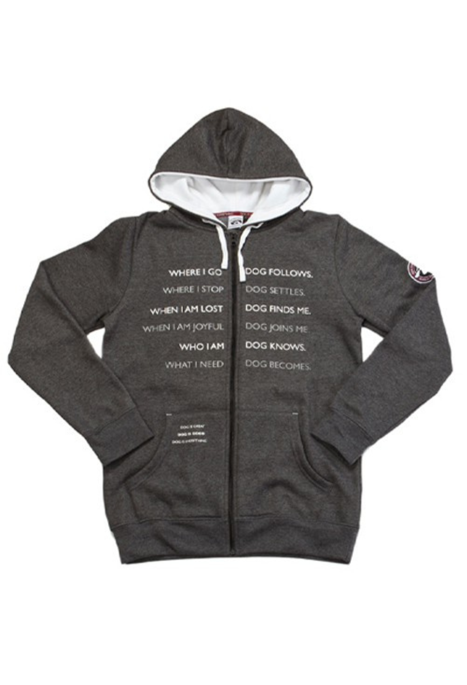 Dog Is Good Zip Hoodie Dog Codependent in charcoal grey