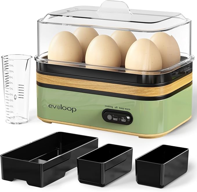 Evoloop 6-Egg Rapid Egg Cooker in green