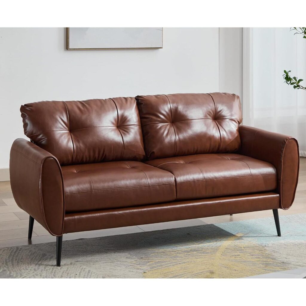 TYBOATLE faux leather loveseat sofa for small spaces