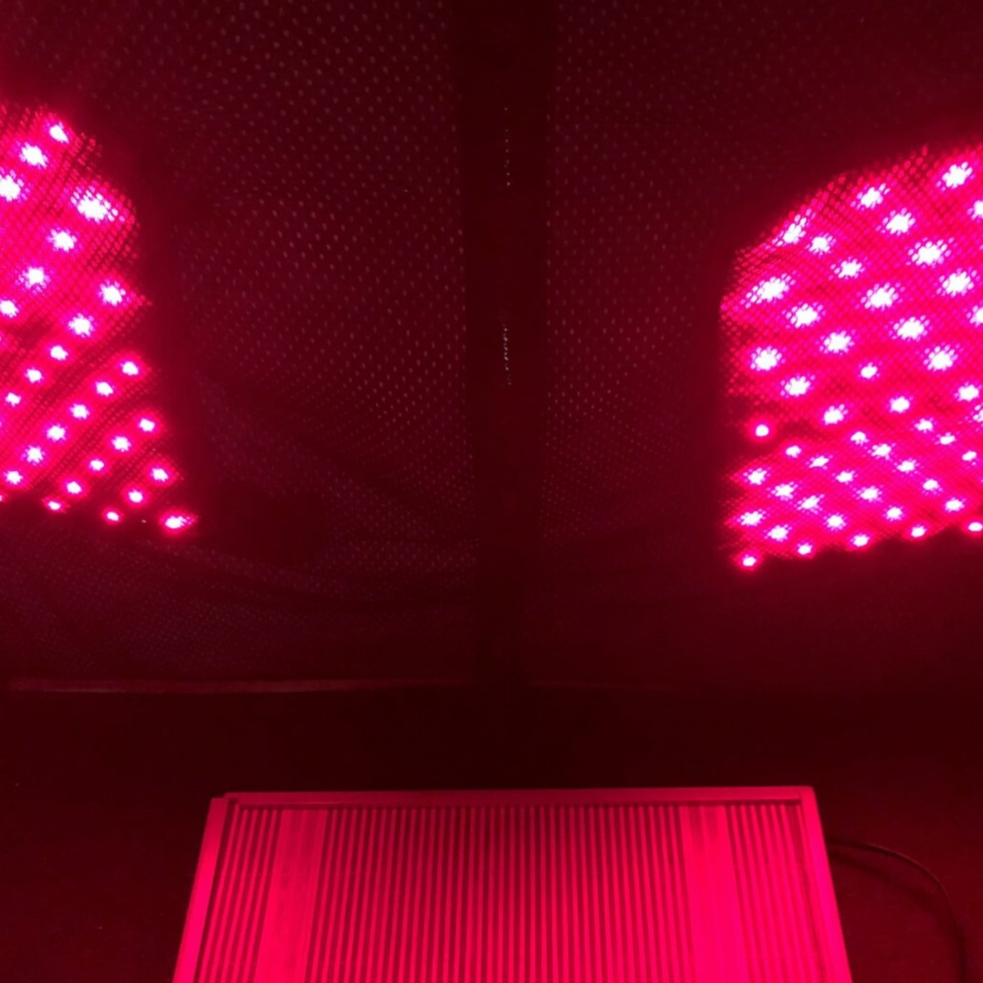 Interior view of the Therasage Thera360 Plus infrared sauna showing the heating panels