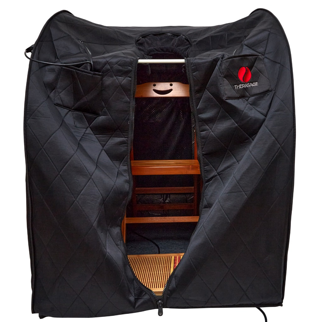 Therasage Thera360 Plus portable infrared sauna, open and ready to use
