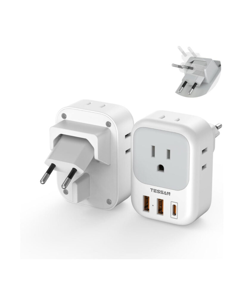 TESSAN European Travel Plug Adapter 2-pack