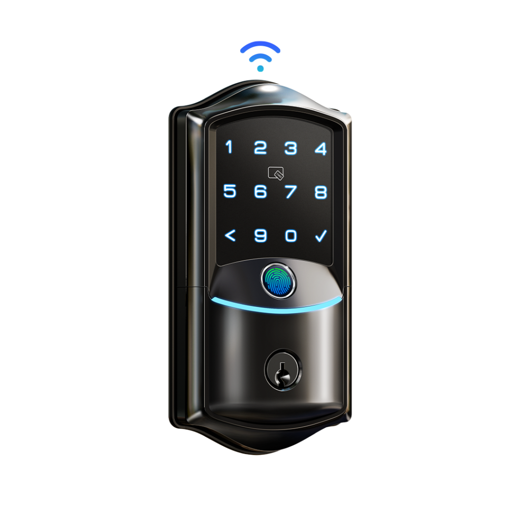 Veise VE027 built-in Wi-Fi fingerprint smart lock in matte black