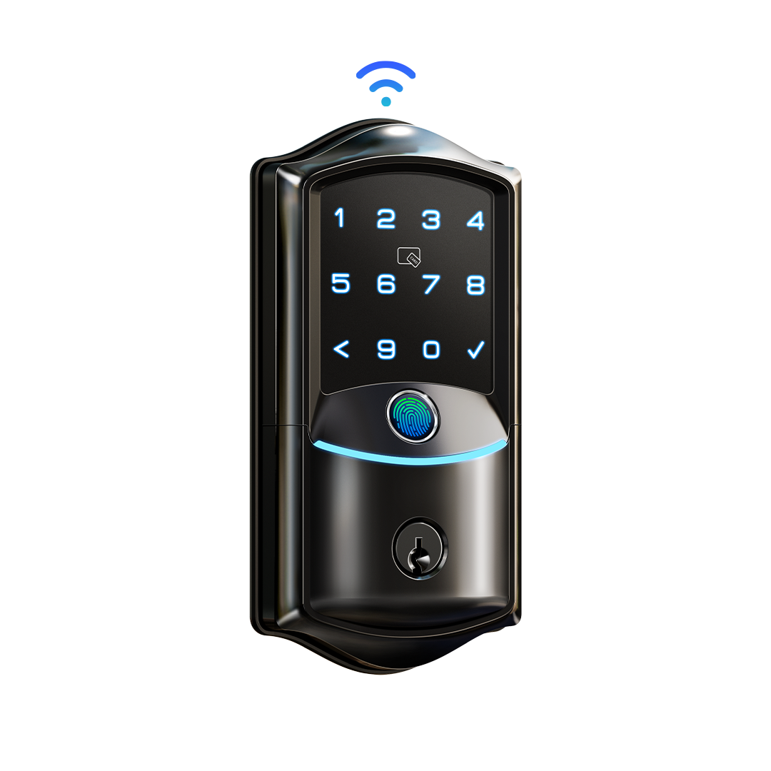Veise VE027 built-in Wi-Fi fingerprint smart lock, front view