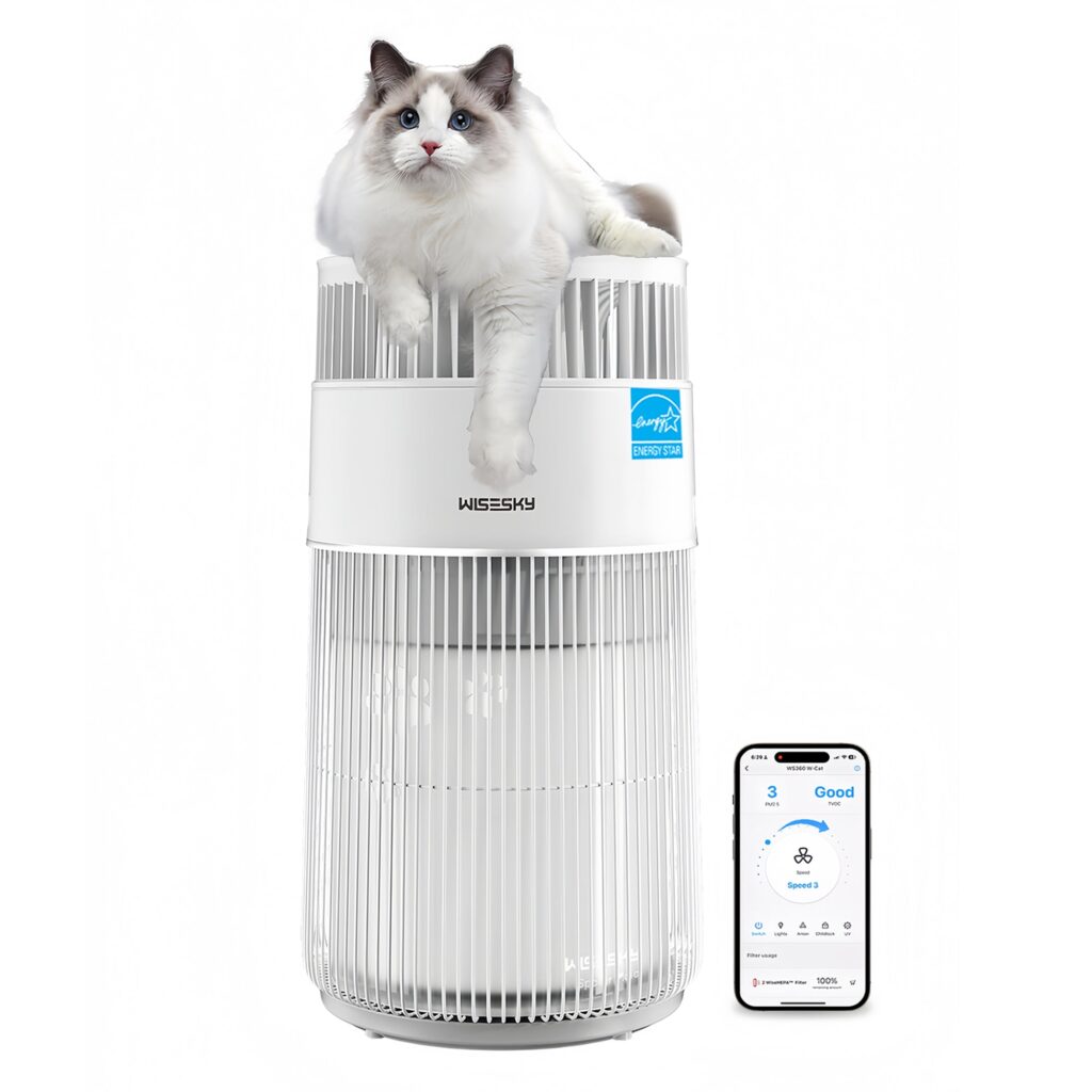 WISESKY W-Cat air purifier, white tower unit