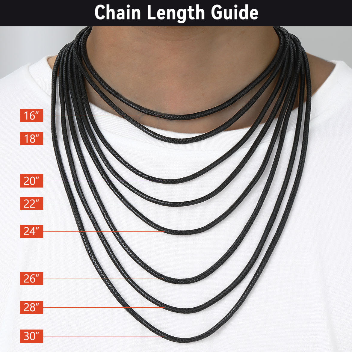 FaithHeart necklace cord length and width sizing guide