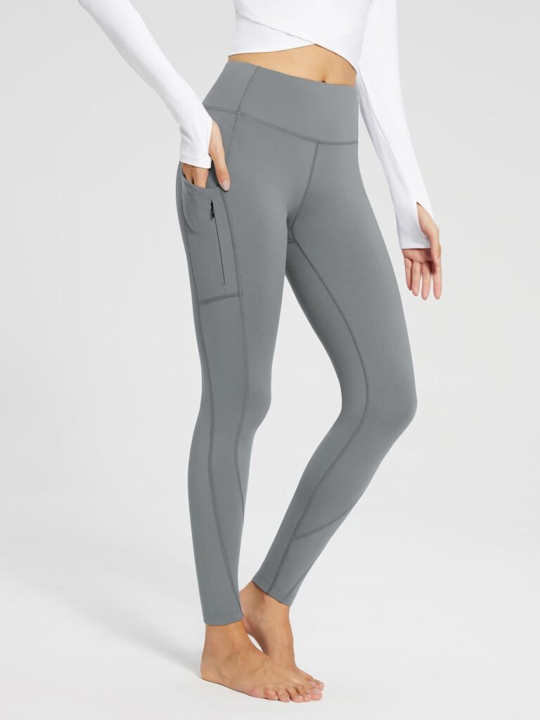 Baleaf Laureate Fleece-Lined High Rise Pocket Leggings in Anthracite