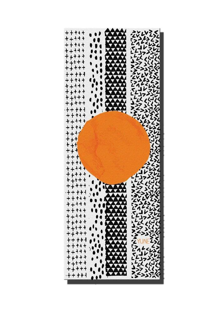 Yune Yoga Bowie lightweight yoga mat in black, white and orange