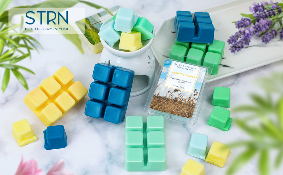 STRN wax melts styled in a home setting