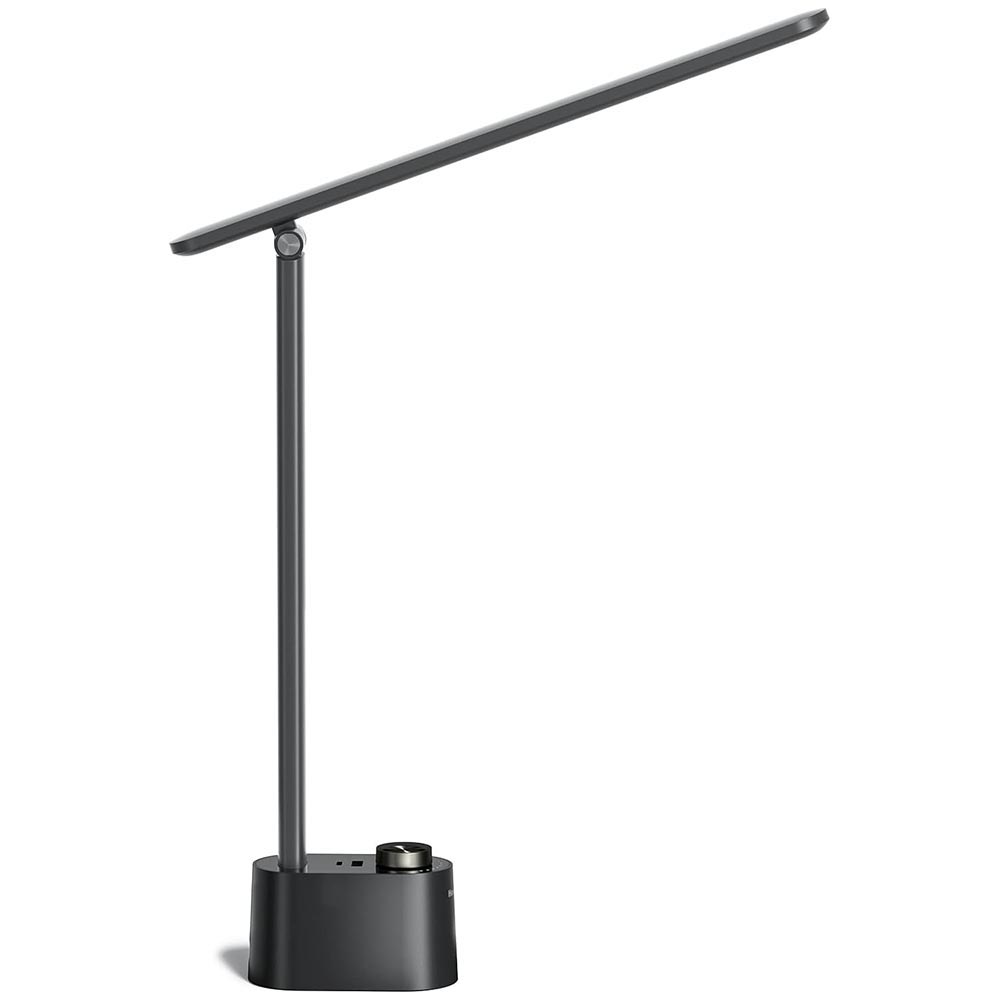 Honeywell Sunturalux HWT-H01 foldable LED desk lamp in black on a desk