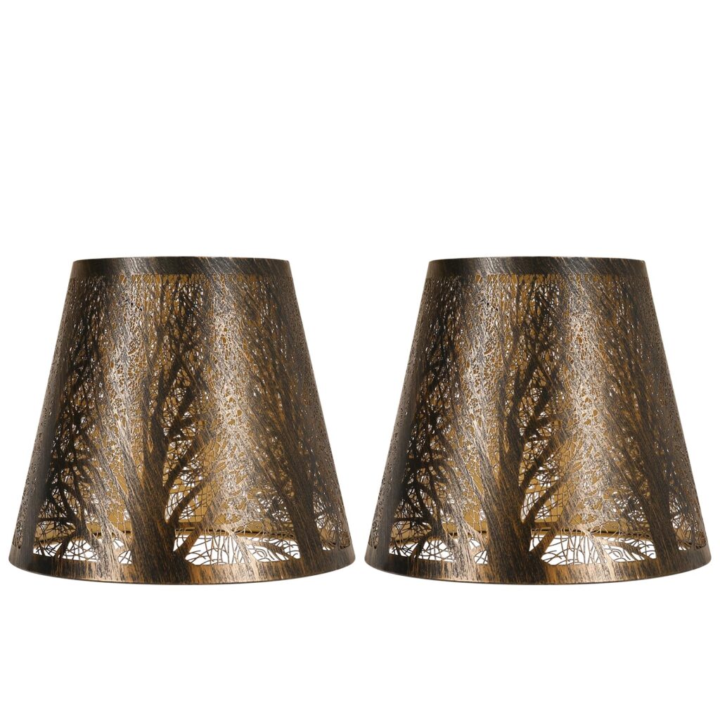 SWAIFDEE clip-on etched forest lamp shade