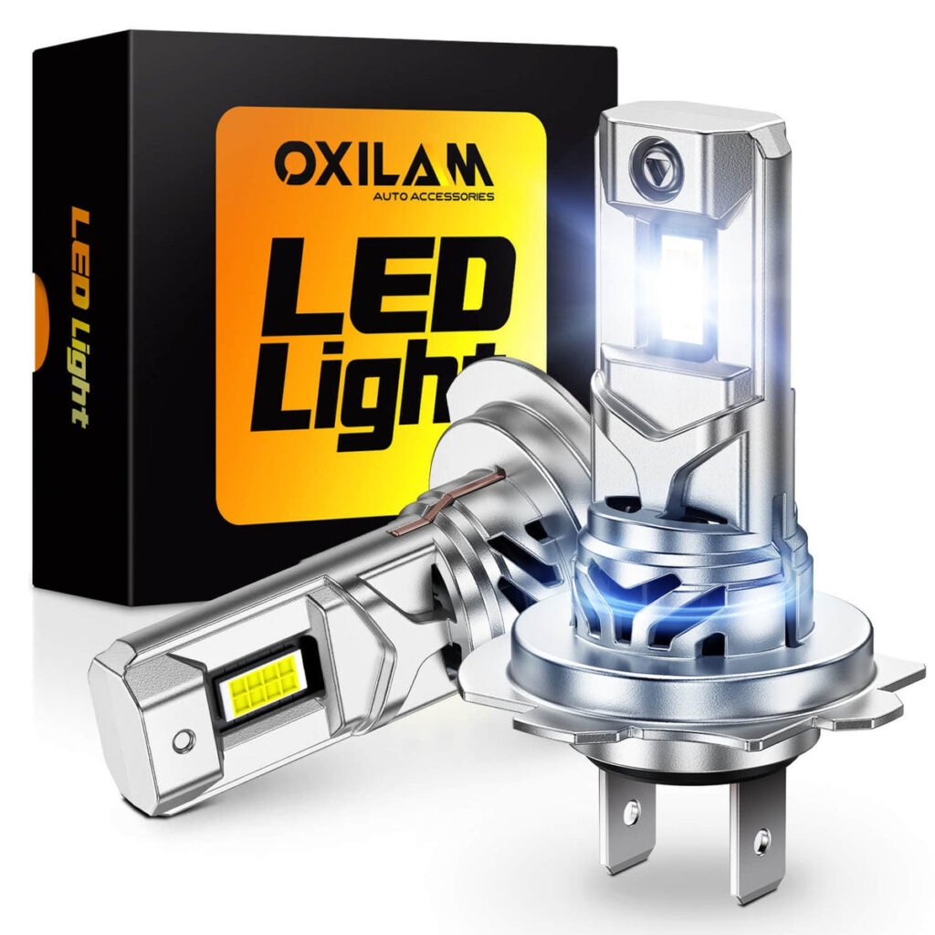 OXILAM Q36 Series H7 LED headlight bulb and packaging