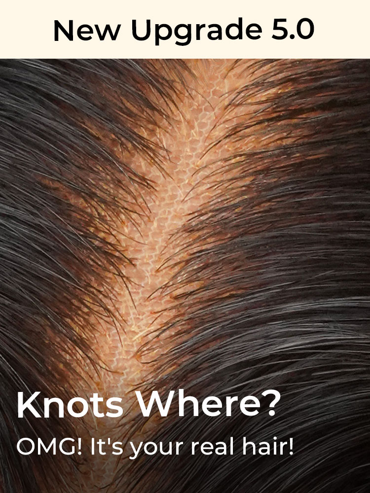 Close-up of pre-bleached knots on an Alipearl lace wig