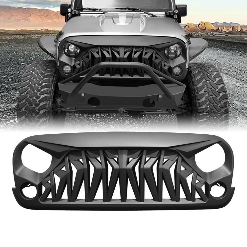 AM Off-Road Shark Grille matte black finish option for Jeep Wrangler JK