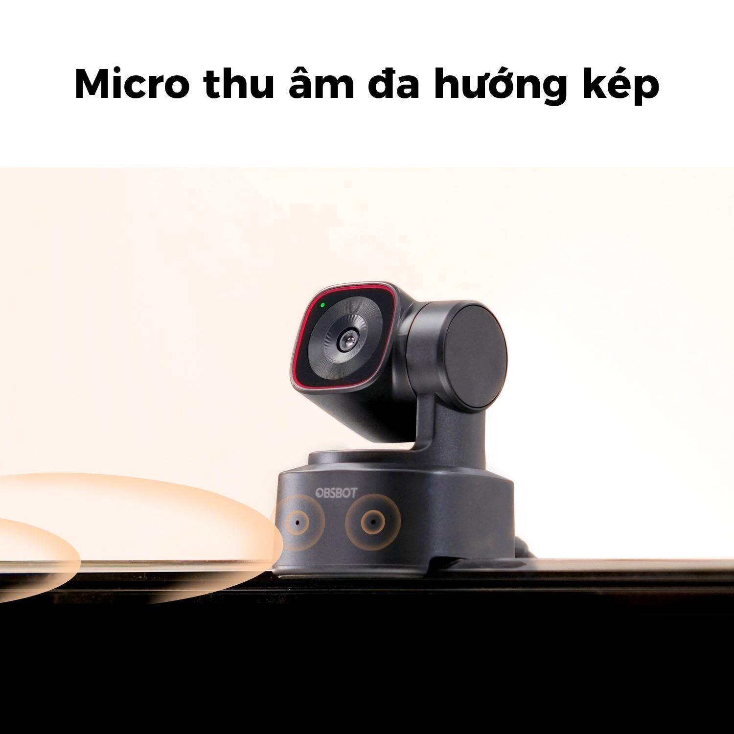 OBSBOT Tiny 2 Lite webcam top-down view showing gimbal design