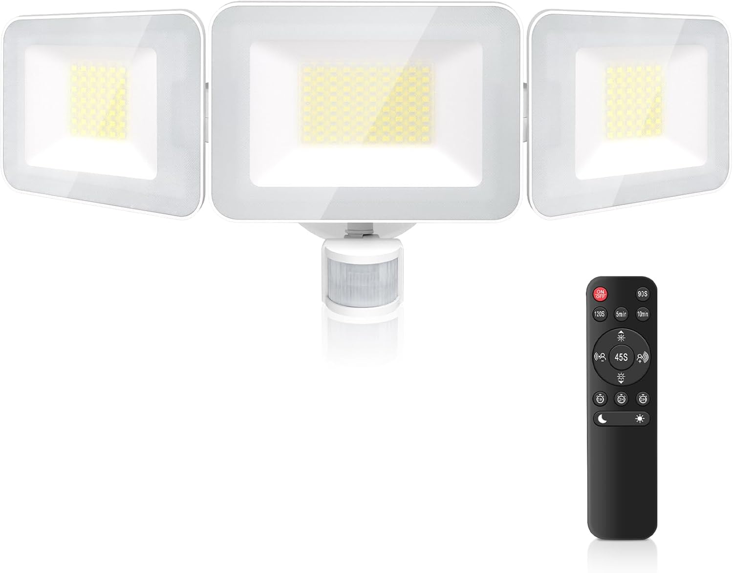 MEIKEE 100W LED motion sensor flood light with three adjustable heads