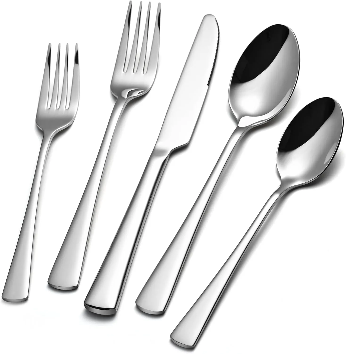 KINGSTONE 40-Piece Hammered Silverware Set for 8